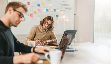 tech startup office team meeting