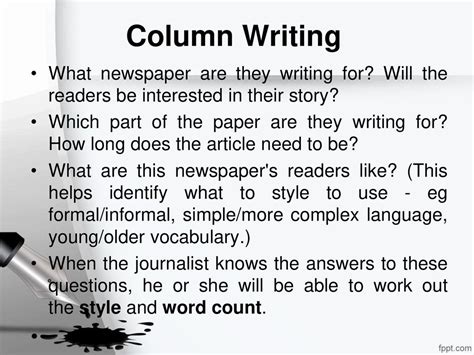 journalist writing column