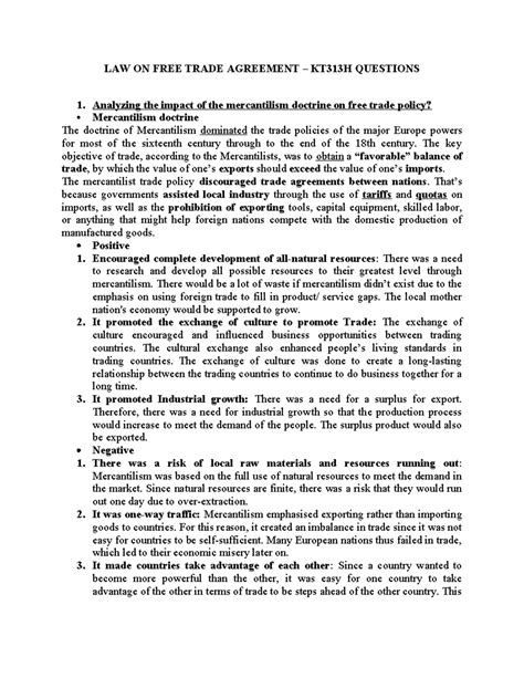 analyzing trade agreement documents