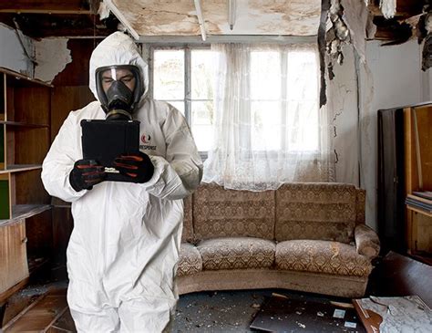 fire restoration technician working