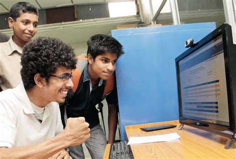 student checking exam results online