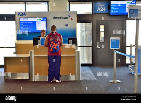 American Airlines check-in counter Denver airport