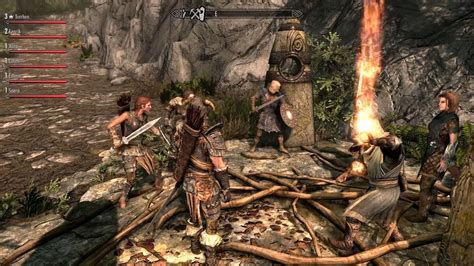 playing Skyrim video game