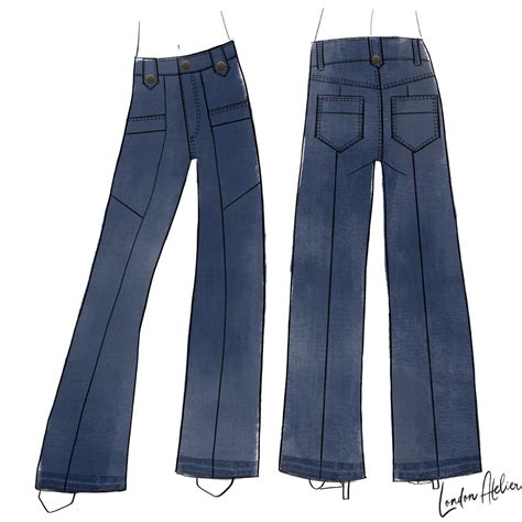 fashion designer sketching jeans