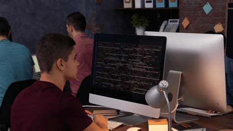 game development team working