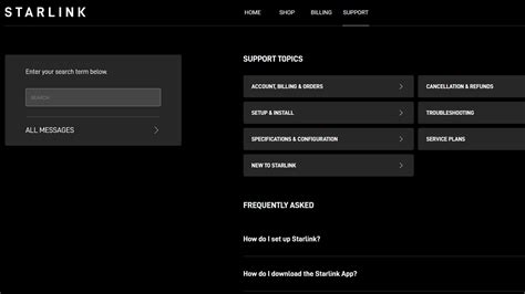 Starlink customer support service