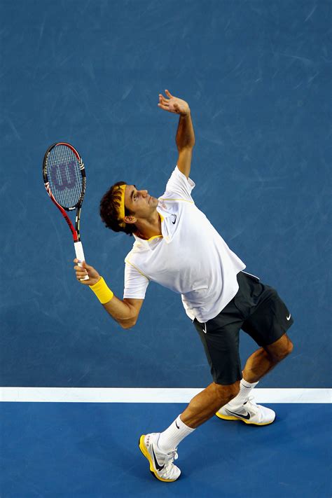 tennis player serving power shot