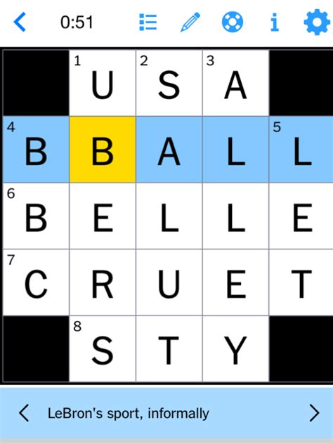 solving NYT mini crossword puzzle