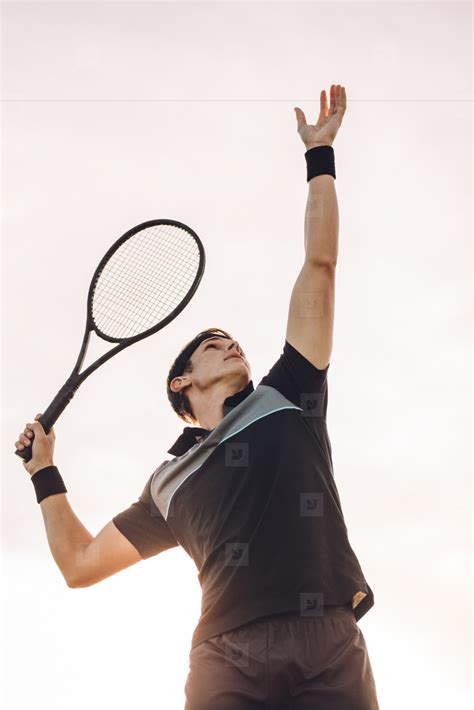 professional tennis player serving