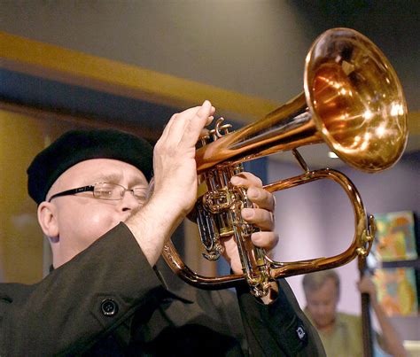 jazz trumpeter playing flugelhorn