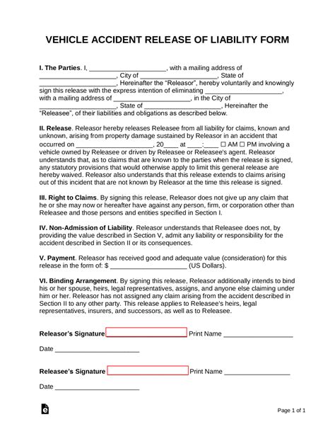 legal documents accident claims