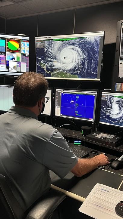 meteorologist analyzing weather data