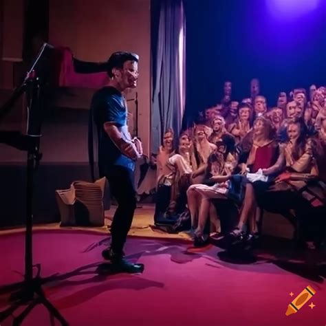 how-long-to-perform-stand-up-comedy-like-nate-bargatze stand-up comedian performing on stage