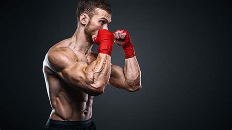 MMA fighter training for fight
