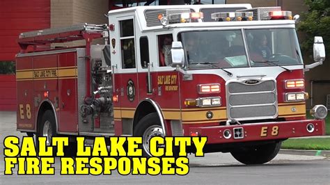 Salt Lake City fire truck responding to emergency