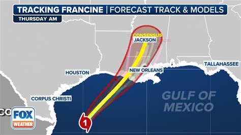 meteorologist tracking tropical storm with spaghetti models