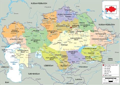 Kazakhstan political map government