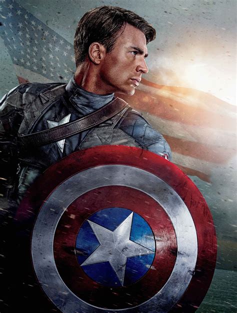 Chris Evans as Captain America in Marvel movies